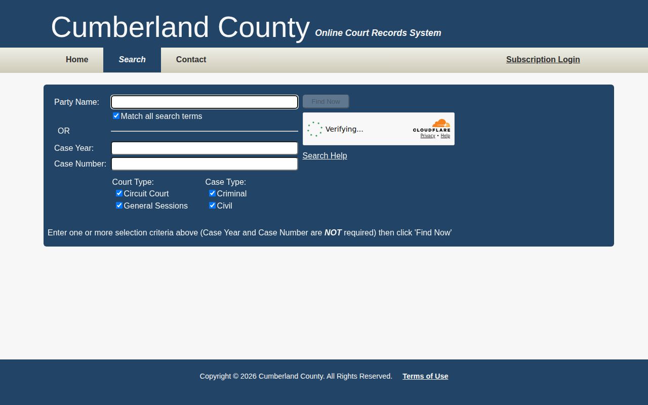 Tennessee public records guidance for Cumberland County arrest record requests